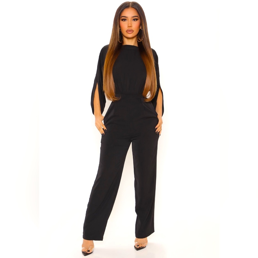Boat Neck Jumpsuit in Blk Sz XS